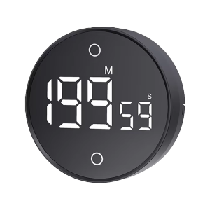 Rotating Timer Full LED Digital Screen Silent Alarm Magnetic Jam Loceng Bulat Timer Magnetik