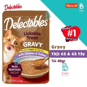 Pate HARTZ Delectables Sánh Mịn Nhiều Hương Vị - Bữa Ăn Xế Đầy Đủ Dinh Dưỡng Dành Cho Mèo Mọi Lứa Tuổi - Nhập Khẩu Từ Mỹ