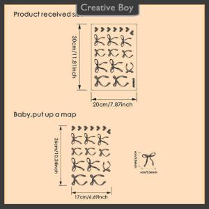 [Creative] Cute Pink Bow Wall Stickers Boho Bowknot Bedroom Decorative Wall Stickers Love Heart Bow Fridge Stickers DIY Home Decoration