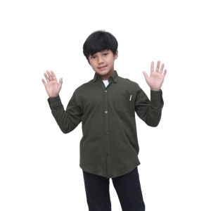 Kemeja Anak Laki-Laki Premium Cotton Pique | Kemeja Polos Anak Usia 1-16 Tahun Baju Fashion anak