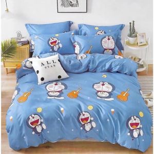 Cadar Doraemon Bedsheet Guitar Japan Anime Cartoon Super Single 5 in 1 Queen King 7 in 1 With Comforter Set