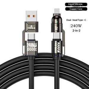 YZLong 240W PD Fast Charging Dual Type-C Cable for Huawei Apple Samsung Xiaomi Tablets