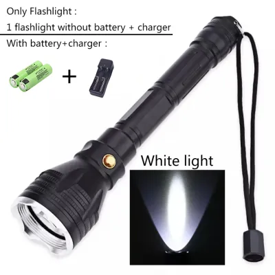 【COD】Submersible Flashlight LED Professional Waterproof Scuba Diving Flashlight Diver Light Torch Lamp Lanterna Led Underwater Flashlight Max 100M