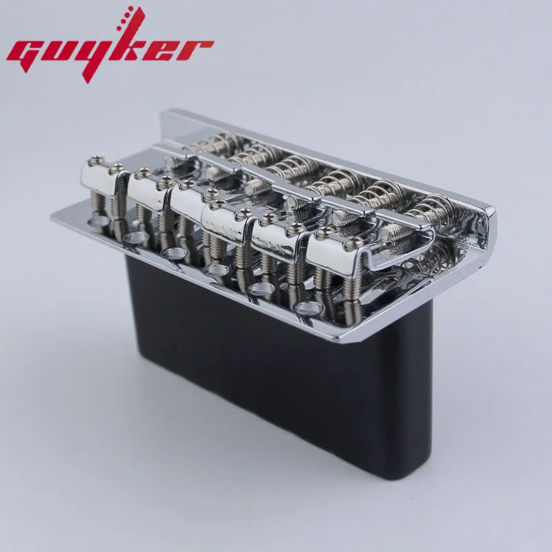 Guyker Tremolo Bridge Vintage Bent Steel Saddles and Pro Brass Block Compatible with Start ST Electric Guitar (GG-1004, chrome