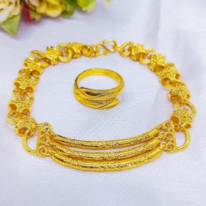 COD Gelang Kendari Free Cincin Lapis Emas 24k Gold Dubai Perhiasan Hadiah Ulang Tahun Gelang Tangan