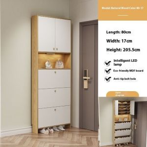 UrbanSpace SG- Shoe Cabinet Entrance Narrow Storage Rack High Vertical Hallway Furniture Home Porch Organizer Wood Space Saving
