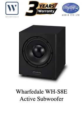 WHARFEDALE WH-S8E (BLACK) ACTIVE SUBWOOFER 3 YEARS WARRANTY
