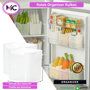 Tempat Buah Sayuran Kotak Organizer Pintu Samping Kulkas Wadah Penyimpanan Makanan Pintu Samping Kulkas Serbaguna Rak Box Plastik Partisi Hemat Ruangan Murah
