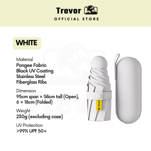 TREVOR UV Pocket Umbrella - UPF50+ Mini Foldable Compact Travel Windproof Lightweight Payung Lipat Kecil Perlindungan Matahari