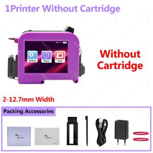 12.7mm 25 language Touch Screen QR Bar Batch Code Date Logo Expiry Label Portable Handheld Injk Jet Thermal Mini Printer