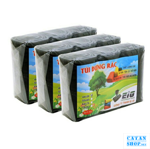 Set 3 cuộn túi rác đen CHUẨN 1KG tự phân hủy kích thước 55x65cm-GD720 ...