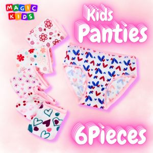 Kids Underwear 6in1 High Quality Panties Cute Floral Design Soft & Comfortable Panty for Girl 2-12Y
