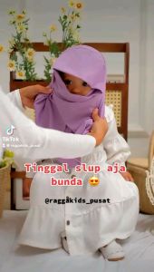 Raggakids Zaara Hijab Terbaru size S - Pastan Bergo Bayi Lucu Adem Jersey Premium Modern 1-3 tahun Anak Muslimah K&K SHOP