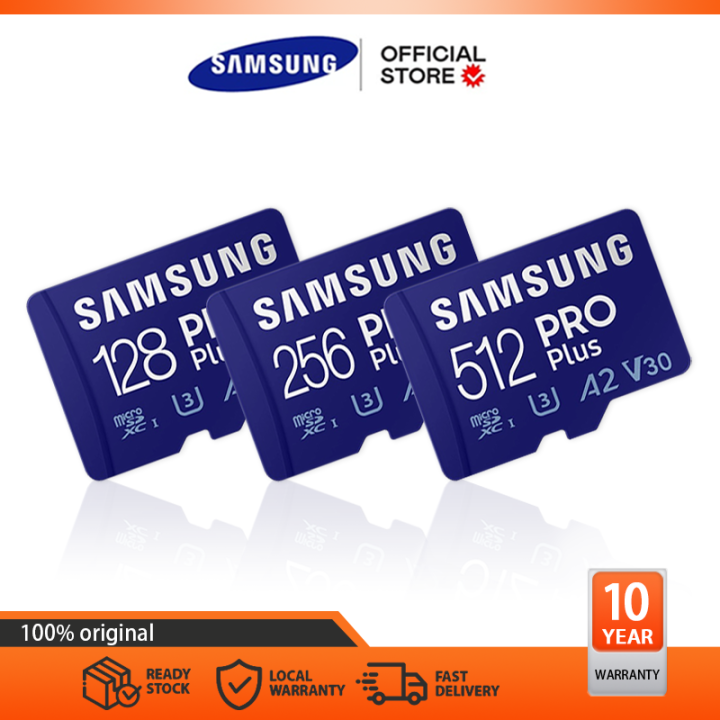 Samsung Pro Plus 128GB/256GB/512GB/1TB MicroSDXC MicroSD Card U3 V30 A2  Class 10 Memory Card Lazada PH