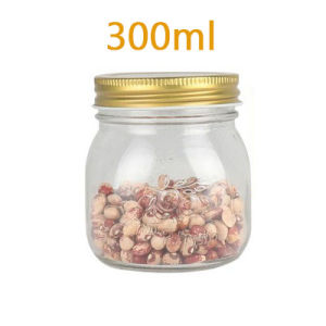 Jam Bottle with A Golden Lid Glass Bottle Honey Strawberry Jam Fruit Jam Jar Seal Jar Sauce Bottle 300/500ml