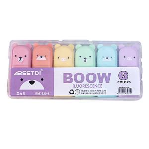 4/5/6 Set Highlighter Mini Cute Bear Fluorescent Pen Painting Art Marker Pen School Supplies