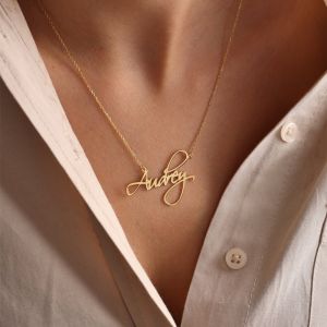 027 Kalung Custom Liontin Nama Font Tanda Tangan Bisa Buat Nama Sendiri Lapis Emas 24k Anti Karat