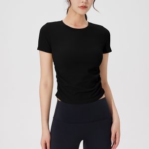 Áo dệt kim croptop thể thao nữ XGYM chun eo tập gym yoga chạy bộ đạp xepickleballtennis XT2481