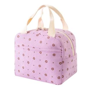 Insulated Bag Thermal Bag Coolers Bag Corduroy Lunch Bag Lovely Lunch Box Easy to Carry Reusable Lunch Case for Travel