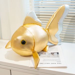 JOJO CASTLE Goldfish Lucky Koi Animals Plush Toys 40/45cm PU Leather Goldfish Cartoon Sift Dolls Kids Birthday Gifts Decor Throw Pillow Home Decor
