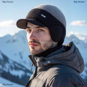 [COD] Big House Dual-Tone Knit Baseball Cap - Outdoor Activities Fashionable Dad Hat With Ear Protection Perfect For Couples Hats For Men