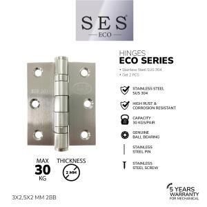 Engsel Pintu - Hinge SES ECO 3 x 25 x 25mm 2BB Q122 SS Sus 304