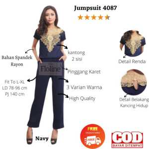 Floline OLS 4087: Jumpsuit Wanita Premium Spandek Rayon High Quality