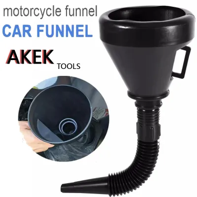 ready stock Universal 2 in 1 Plastic Funnel Car Motorcycle Refueling Longer filter Funnel Gasoline Engine Oil