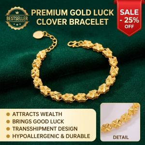 Delivering Happiness Clover Bracelet Flower Embossed Transit Bracelet