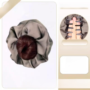 Lazy Korean Style Bun Wig Lazy Style Flower Bud Round Bun Natural Curly Messy Bun Hair Piece For Women Hair Accessories