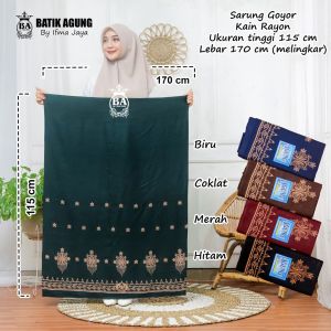Sarung Santri Batik Rayon Remaja | Motif Pintu Aceh 5 | Simple Adem Nyaman | Terbaru | Terlaris