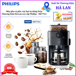 Máy pha cà phê kèm xay hạt tự động. Thương hiệu Hà Lan cao cấp Philips - HD7761/00