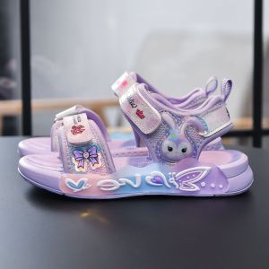 Xăng đan đi học bé gái in hình thỏ đáng yêu dép sandal mùa hè thoáng khí êm chân TV129