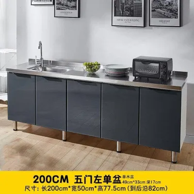 [Cozy ]Kitchen cabinet combination cabinet stainless steel stove cabinet kitchen integrated cabinet bowl cabinet assembly household and rural cabinets