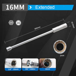 Cờ lê Nam Châm Sửa Ô Tô 14mm 16mm – 12 Góc 3/8" Dụng Cụ Tháo Bugi Kéo Dài Cao Chất