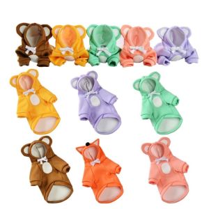 LETIGO Winter Coat Hairless Cat Clothes Bear Design Solid Color Pet Costumes Sphynx Breed Pullover Style Pet Hoodie Winter Season