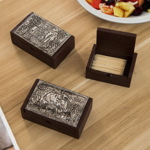 Wood Toothpick Holder Mini Vintage Pocket Toothpick Storage Box Case for Home Hotel Kitchen Use Rustic Portable Toothpick Dispenser Home Decor