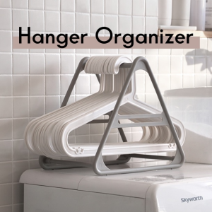 【SG Seller】Clothes Hanger Organizer Storage Rack Home Clothes Hanger Stacker Holder Rack Grey衣架收纳架