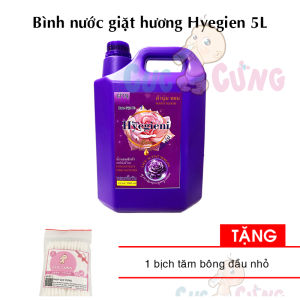 Nước Giặt Thái Lan 5L hương nước hoa thơm lâu Hyegieni - Tím Tặng 1 tăm bông