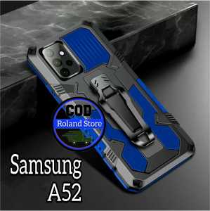 Casing Untuk Samsung Galaxy A52 New Casing Hp Kickstand Armor Belt Clip Robot Terbaru