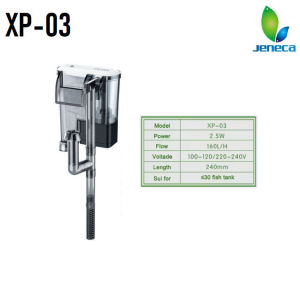 Jeneca Aquarium External Hang On HOB Mini Slim Filter XP-03 XP-03B