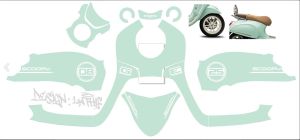 decal stiker full body scoopy warna hijau sage