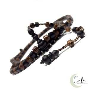 Tasbih Kombinasi Kayu Eboni& Liwung Size 8x8 mm Tasbih Unik