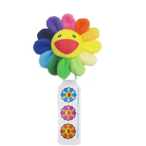 1pcs Takashi Murakami Kaikai Kiki Mini 8cm Rainbow Flower Plush Pin Brooch Toys Soft Stuffed Plush Toys