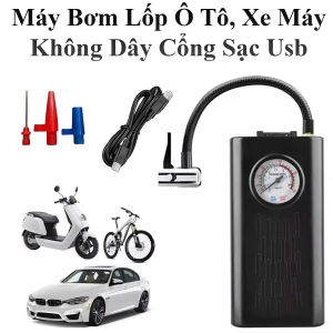 Máy Bơm Hơi Lốp Xe Không Dây Cầm Tay Gz66 Kèm Sạc Usb