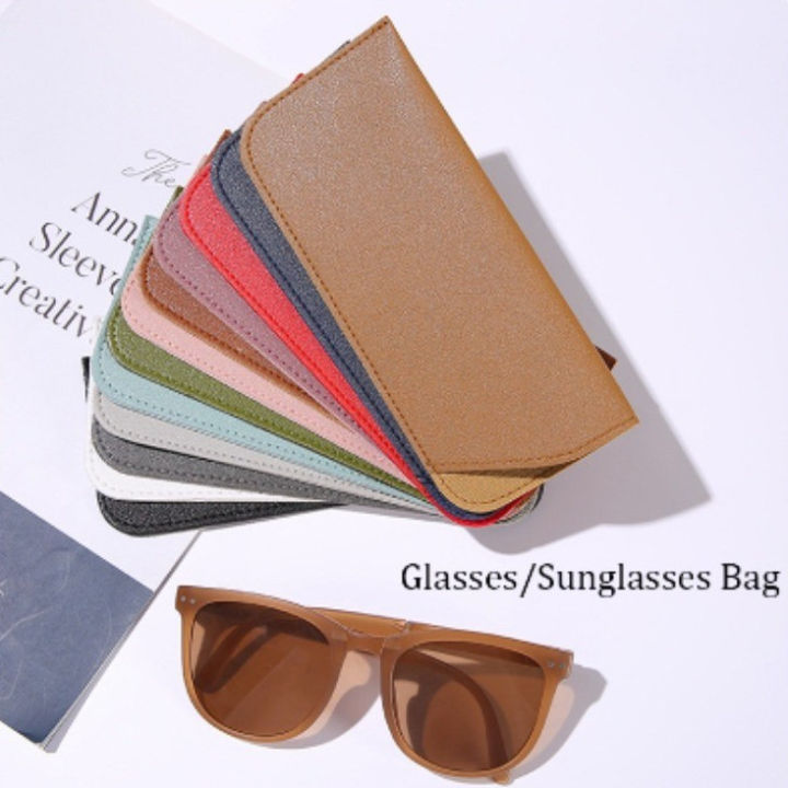 Portable Glasses Case Bag Sunglasses Reading Eyeglasses PU Leather