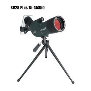 SVBONY SV28 Plus กล้องส่องทางไกลพร้อมขาตั้ง 15-45×50/25-75x70/20-60×80/20-60x60 พร้อมอะแดปเตอร์โทรศัพท์และขาตั้ง กันน้ำระดับ IPX65 พร้อมช่องมองภาพแบบหมุนได้พร้อมกระเป๋าสำหรับดูนก ดูพระจันทร์ ชมสัตว์ป่า