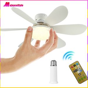Ceiling Fan with Integrated LED Bulb E27 52cm 3-Speed Fan for Efficient Indoor Lighting