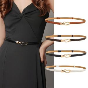 Adjustable PU Leather Waist Belt for Women Heart Shaped Clasp Waist Girdle Lightweight Fashion Waist Accessory