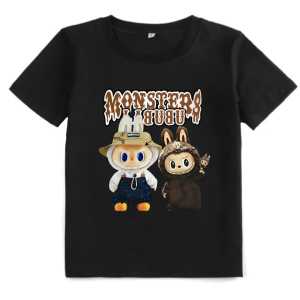 Kaos Oblong Gambar DTF VIRAL BONEKA LABUBU 08 Baju Lengan Panjang Atasan Anak Perempuan Laki Laki Usia 1-13 Tahun